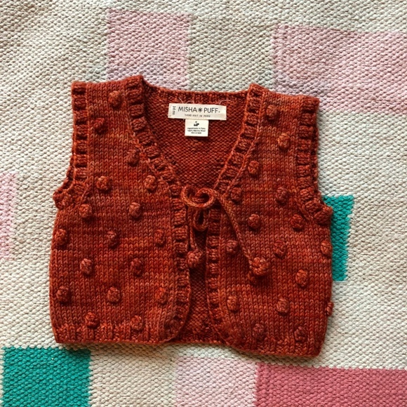 Misha And Puff Other - Misha & Puff cinnamon "popcorn" knit sweater vest
